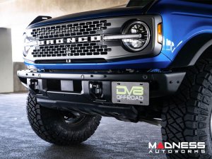 Ford Bronco Front License Plate Relocation Bracket - Factory Bumper - DV8 Ford Bronco Front License Plate Relocation Bracket - Factory Bumper - DV8
